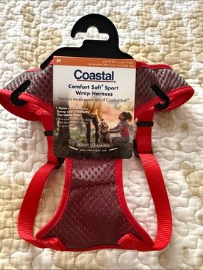 Coastal Comfort Soft Sport Wrap Harness in Red and Gray